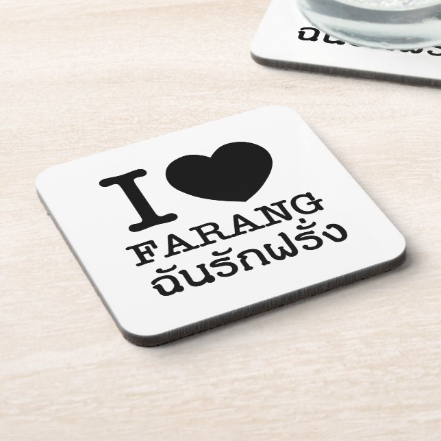 I Black Heart (Love) Farang Coaster (Left Side)