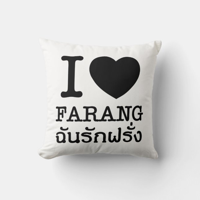 I Black Heart (Love) Farang Cushion (Front)
