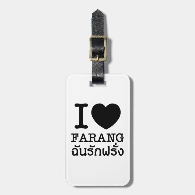 I Black Heart (Love) Farang Luggage Tag (Front Vertical)