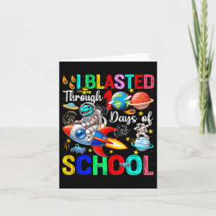 I Blasted Through 100 Days School T-rex Riding Roc Card