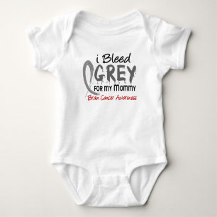 I Bleed Grey For My Mummy Brain Cancer Baby Bodysuit