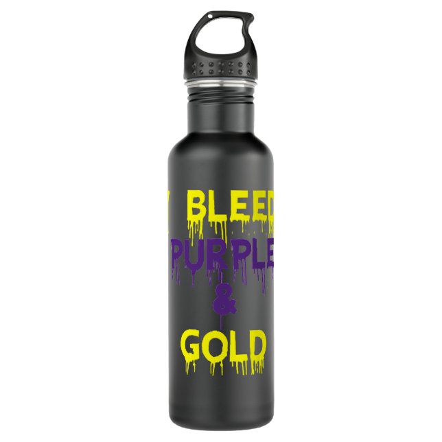 I BLEED PURPLE AND GOLD (LAKERS) 710 ML WATER BOTTLE (Front)