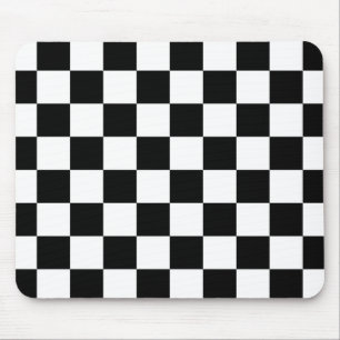 I Bleed Racing Check Black White Chequered Custom Mouse Mat