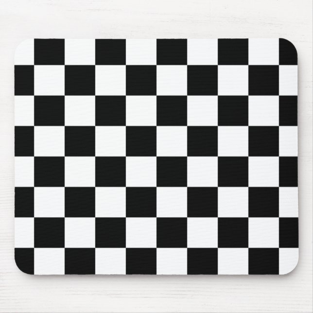I Bleed Racing Check Black White Chequered Custom Mouse Mat (Front)