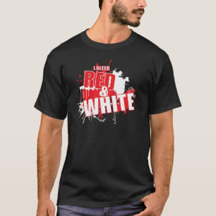 I Bleed Red & White Grunge T-Shirt