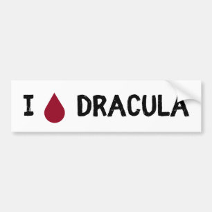 I [Blood Drip] Dracula Bumper Sticker