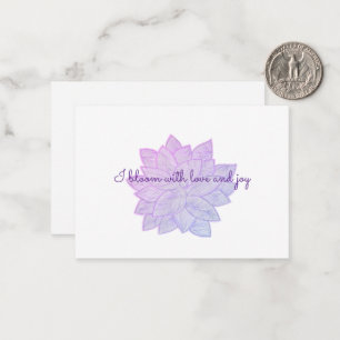 I bloom with love and joy: Floral Affirmation Card