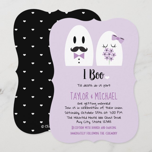 I Boo Halloween Wedding Invitations (Front/Back)