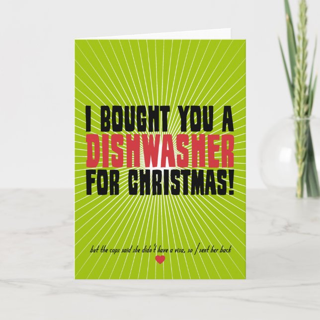 I Bought You A Dishwasher For Christmas Holiday Card (Front)
