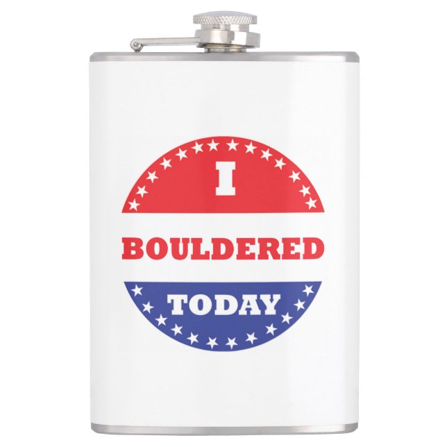 I Bouldered Today Hip Flask (Front)