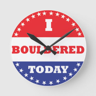 I Bouldered Today Round Clock