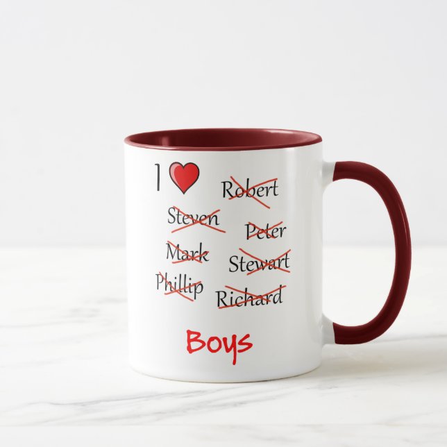 'I ♥ Boys' Mug (Right)