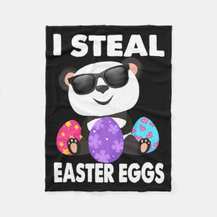 I Boys Panda Steal Easter Eggs Egg Fleece Blanket