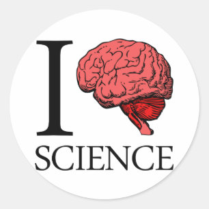 I Brain Science (I Know science) (I Love Science). Classic Round Sticker
