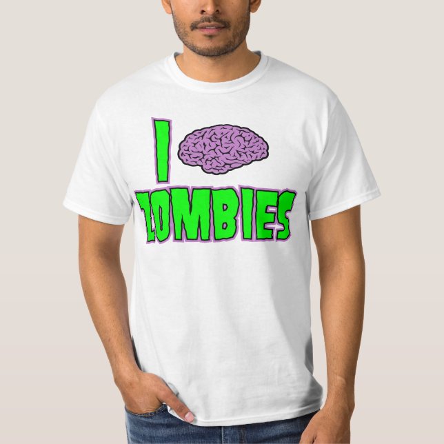 I Brain Zombies T-Shirt (Front)