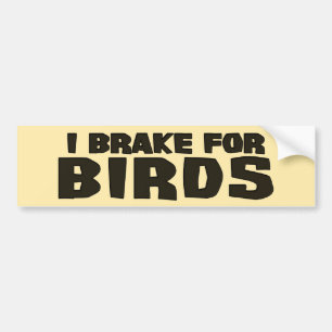 I Brake For Birds Bumper Sticker