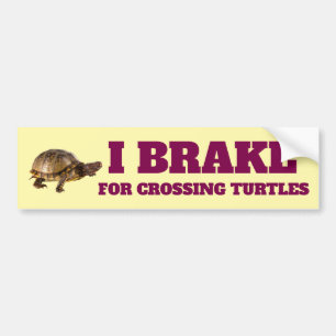 I Brake For Crossing Turtles Vinyl Bumper Sticker