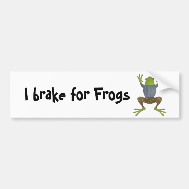 I brake for Frogs Bumper Sticker (Front)