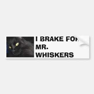 I BRAKE FOR MR. WHISKERS BUMPER STICKER