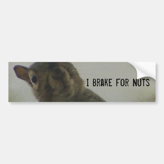 I Brake For Nuts Bumper Sticker (Front)