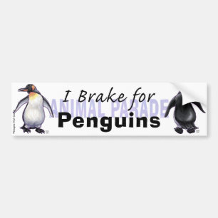 I Brake for Penguins Bumper Sticker