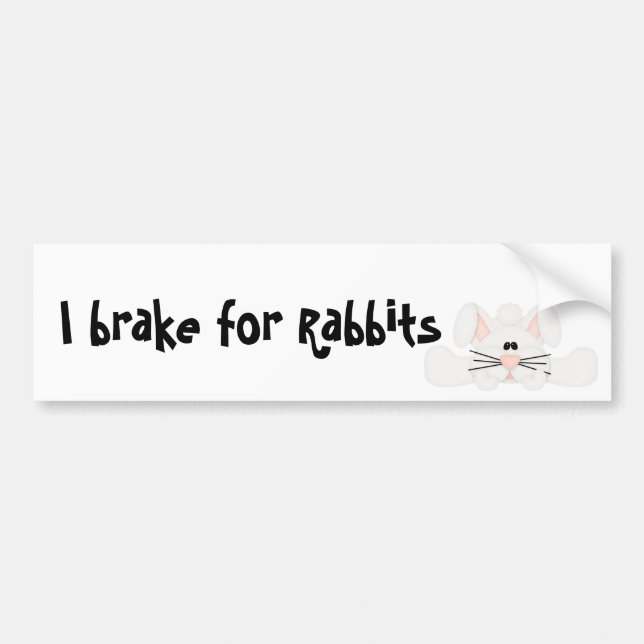 I brake for Rabbits Bumper Sticker (Front)