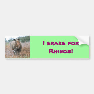 I brake for Rhinos bumper sticker