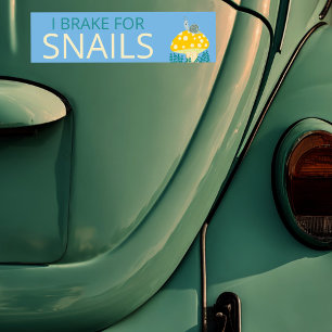 I BRAKE FOR SNAILS Cute Mushroom  Bumper Sticker