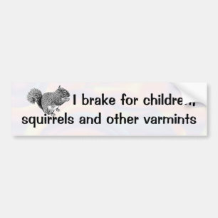 I brake for squirrels bumper sticker