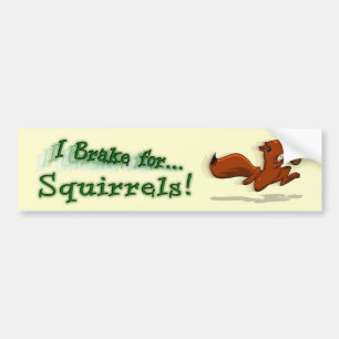 I Brake for Squirrels! Bumper Sticker