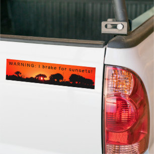 I brake for Sunset Bumper Sticker
