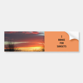 "I BRAKE FOR SUNSETS" BUMPER STICKER