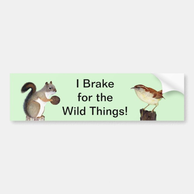 I Brake For The Wild Things! Bumper Sticker (Front)
