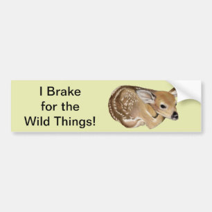 I Brake For The Wild Things! Fawn Bumper Sticker
