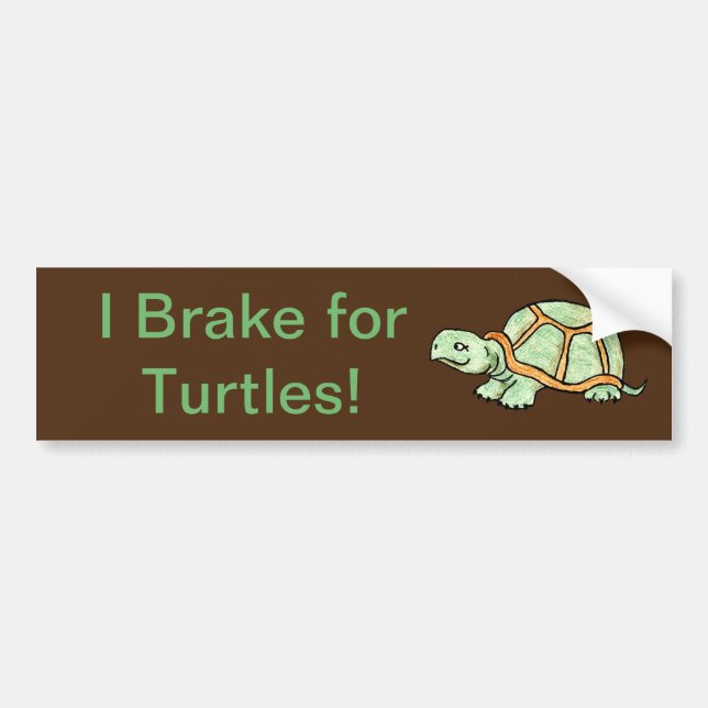 I Brake for Turtles Bumper Sticker (Front)