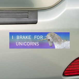 I Brake for Unicorns Bumper Sticker