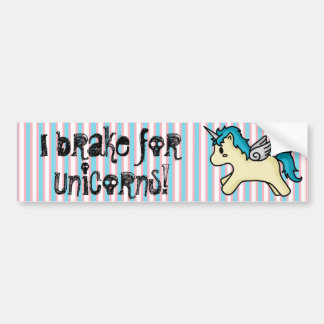 I Brake For Unicorns Bumper Sticker