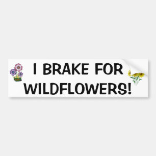 "I Brake for Wildflowers!" Bumper Sticker