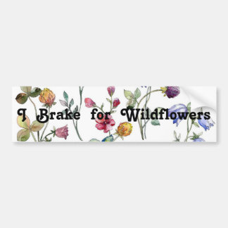 I Brake for Wildflowers Bumper Sticker