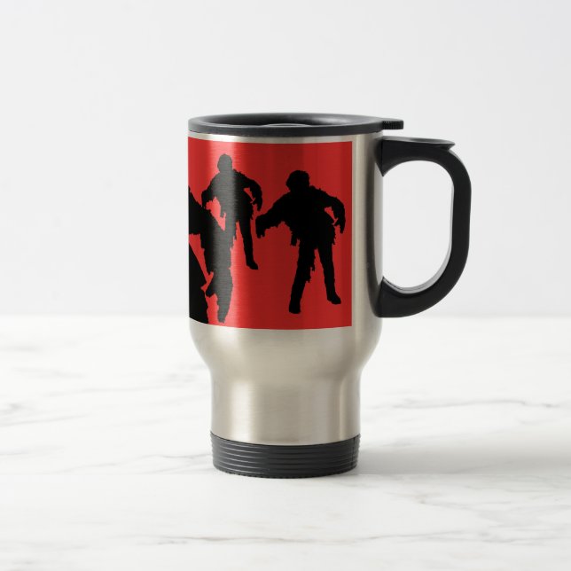 I Break for Zombies Black Silhouettes Travel Mug (Right)