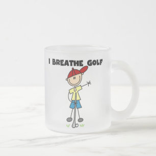 I Breathe Golf Frosted Glass Coffee Mug