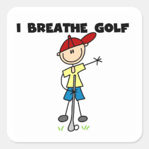 I Breathe Golf Square Sticker