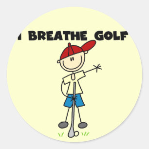 I Breathe Golf Tshirts and Gifts Classic Round Sticker