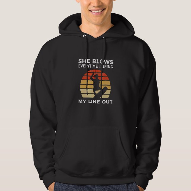 I Bring My Line Out Kitesurfing Kiteboarding Hoodie (Front)