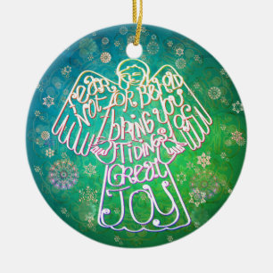 "I bring you tidings of great joy" Angel Ornament