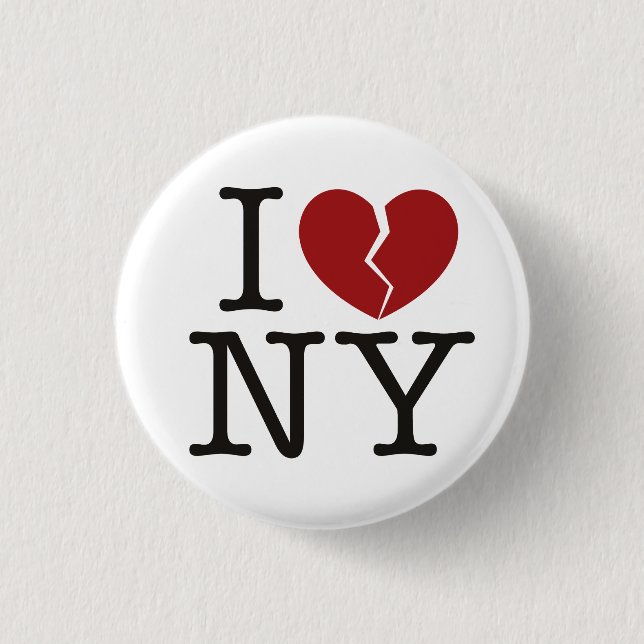 I [broken heart] NY 3 Cm Round Badge (Front)