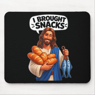 I brought snacks funny jesus meme  mouse mat