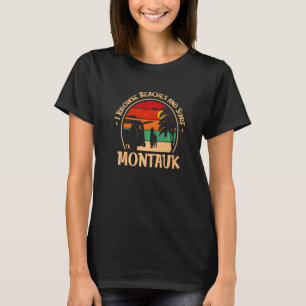 I Browse Beaches And Surf Montauk Surfing Surfer T-Shirt