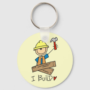 I Build Stick Figure Carpenter Tshirts Key Ring