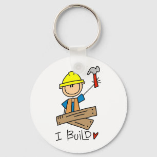 I Build Stick Figure Carpenter Tshirts Key Ring